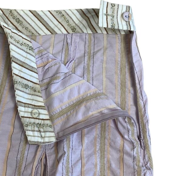 J. Jill Lilac Striped A-Line Pleated Skirt Mid-Length Boho Women's PLUS Sz 16 - Picture 3 of 8